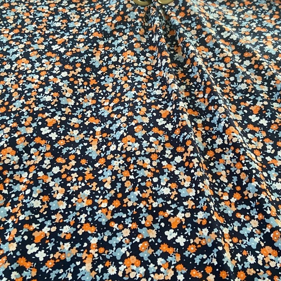 Michael Kors Ditsy Floral Patterned Dress Short Ruffle Sleeve Knee Length Size L - Picture 7 of 10